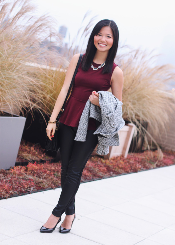 Burgundy and Black Fall Outfit