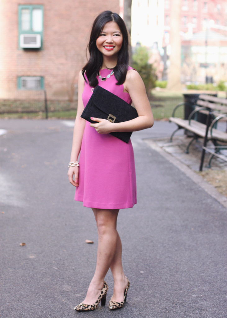 Radiant Orchid Scalloped Dress