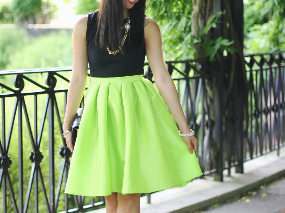 Chicwish Neon A-Line Midi Skirt