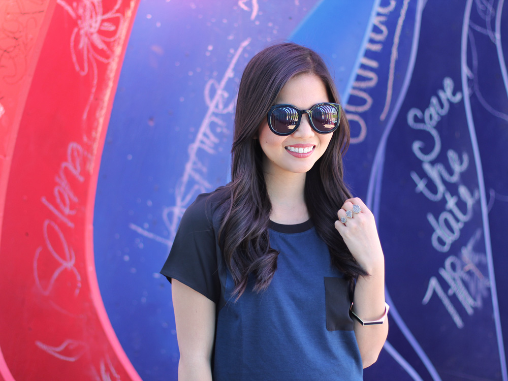 Lou & Grey Black and Navy Top Black and Navy Outfit