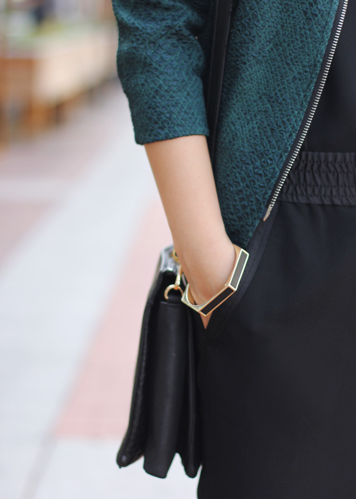Skirt The Rules // Teal & Black Outfit