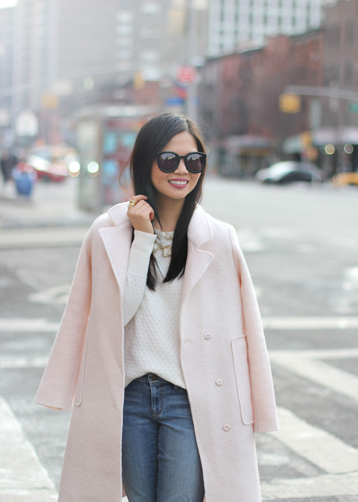 Skirt The Rules // Pale Pink Winter Coat