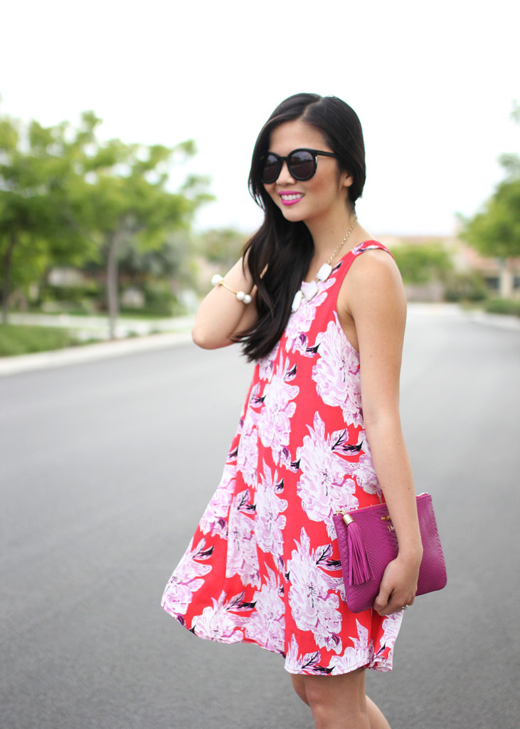 Skirt The Rules // Red Floral Trapeze Dress