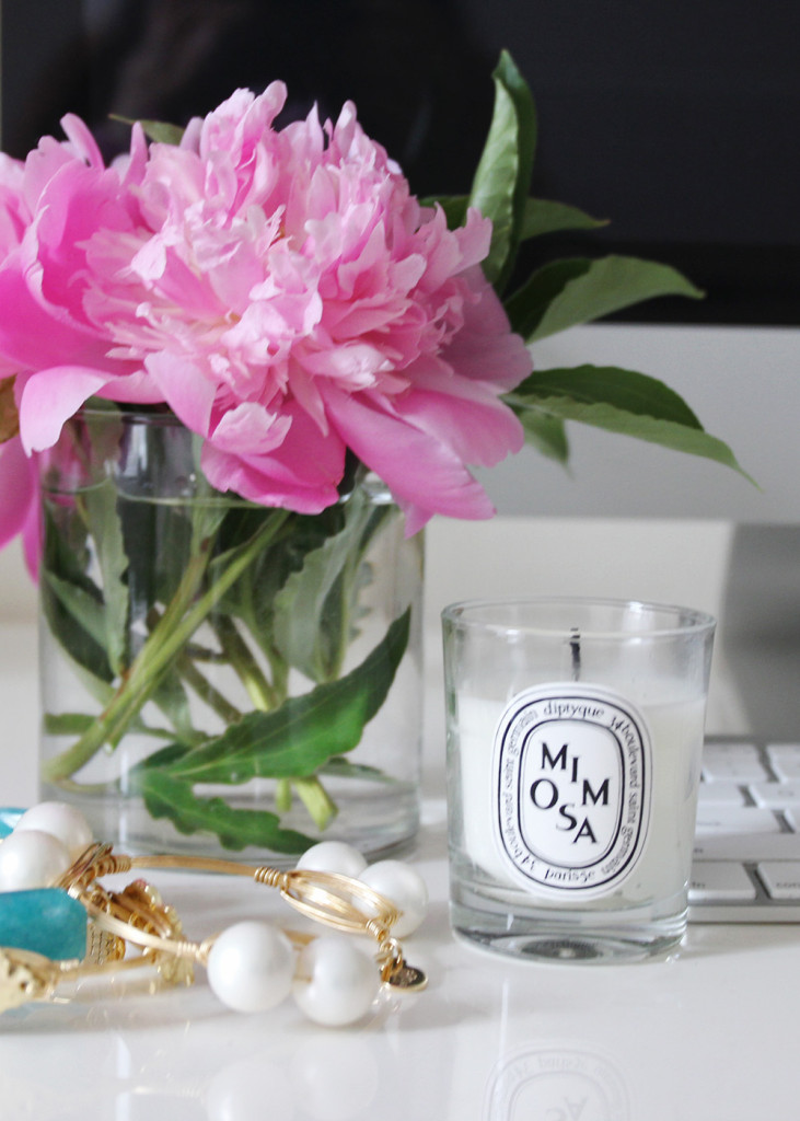 Skirt The Rules // Peonies and Diptyque Candle
