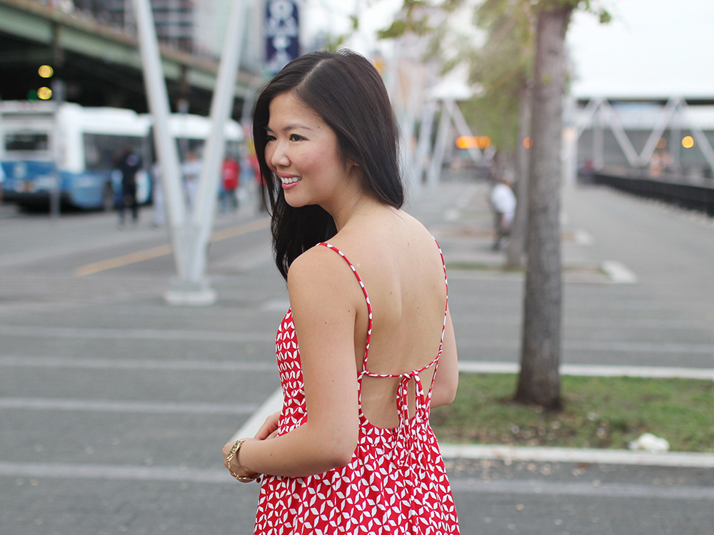 Skirt The Rules // Red and White Printed Sundress
