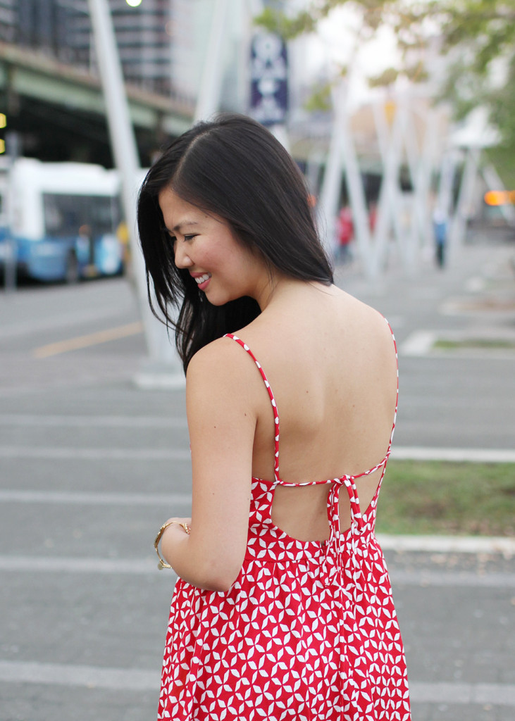 Skirt The Rules // Red and White Printed Sundress