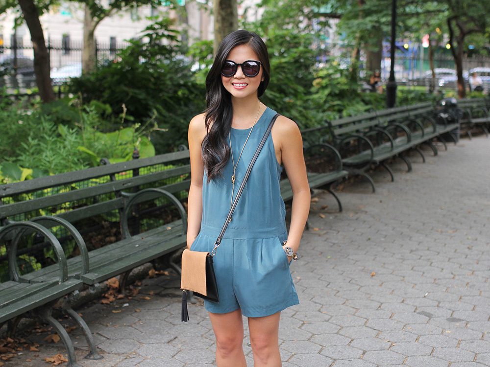 Skirt The Rules // Teal Romper with Pockets