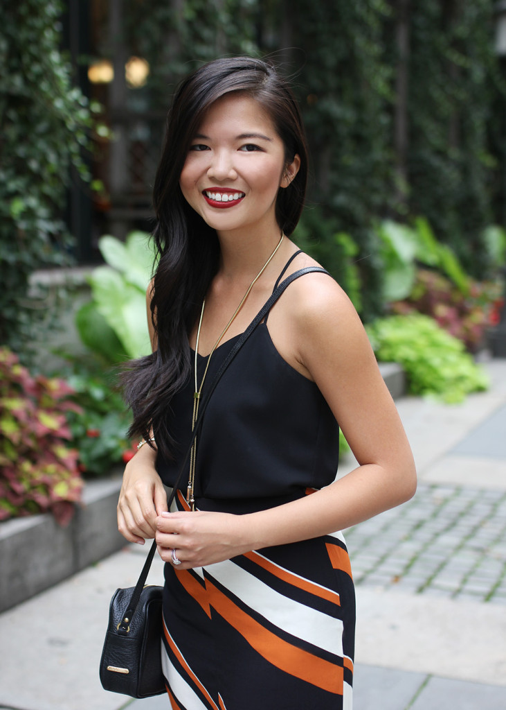 Skirt The Rules // Black, White & Orange Outfit