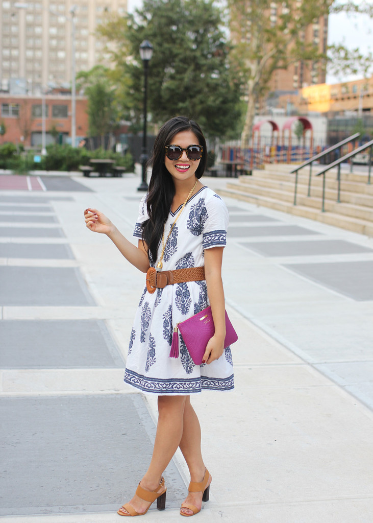 Skirt The Rules // White & Navy Floral Dress