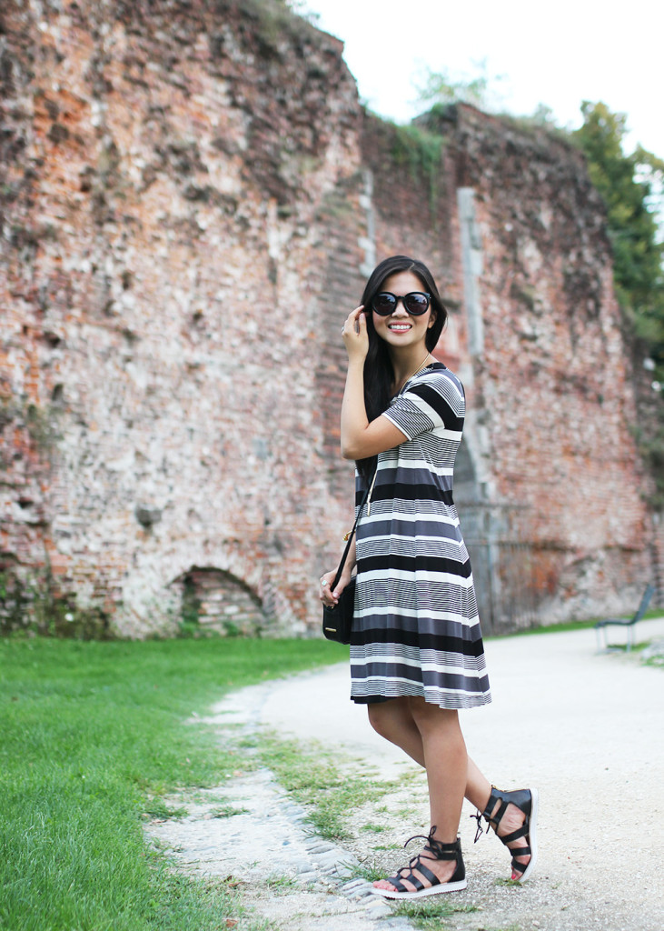 Skirt The Rules // Black & White Striped Dress