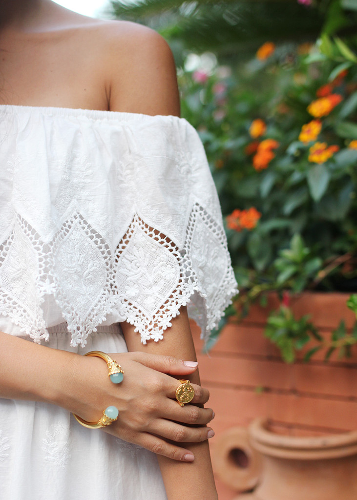 Skirt The Rules // White Off the Shoulder Maxi Dress