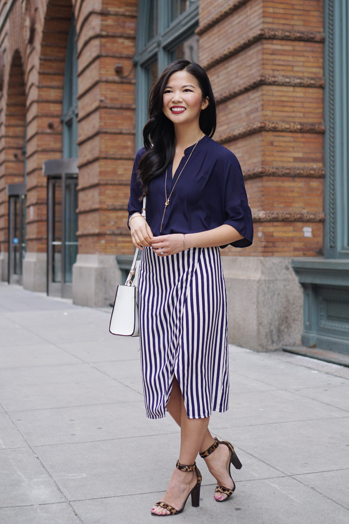 Skirt The Rules / Navy & White Work Outfit