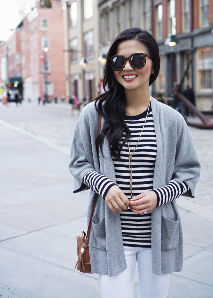 Skirt The Rules / Striped Sweater & Spring Layers