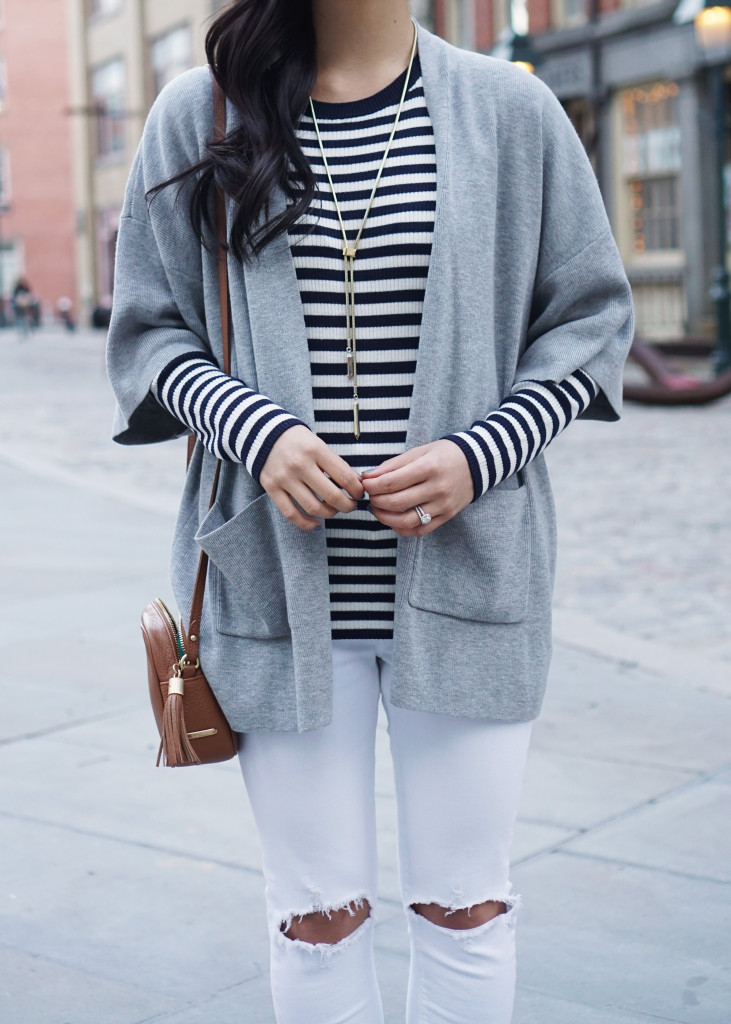 Skirt The Rules / Striped Sweater & Spring Layers