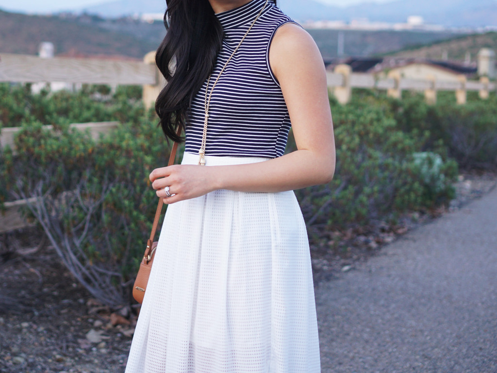 Skirt The Rules / Striped Top & White Skirt