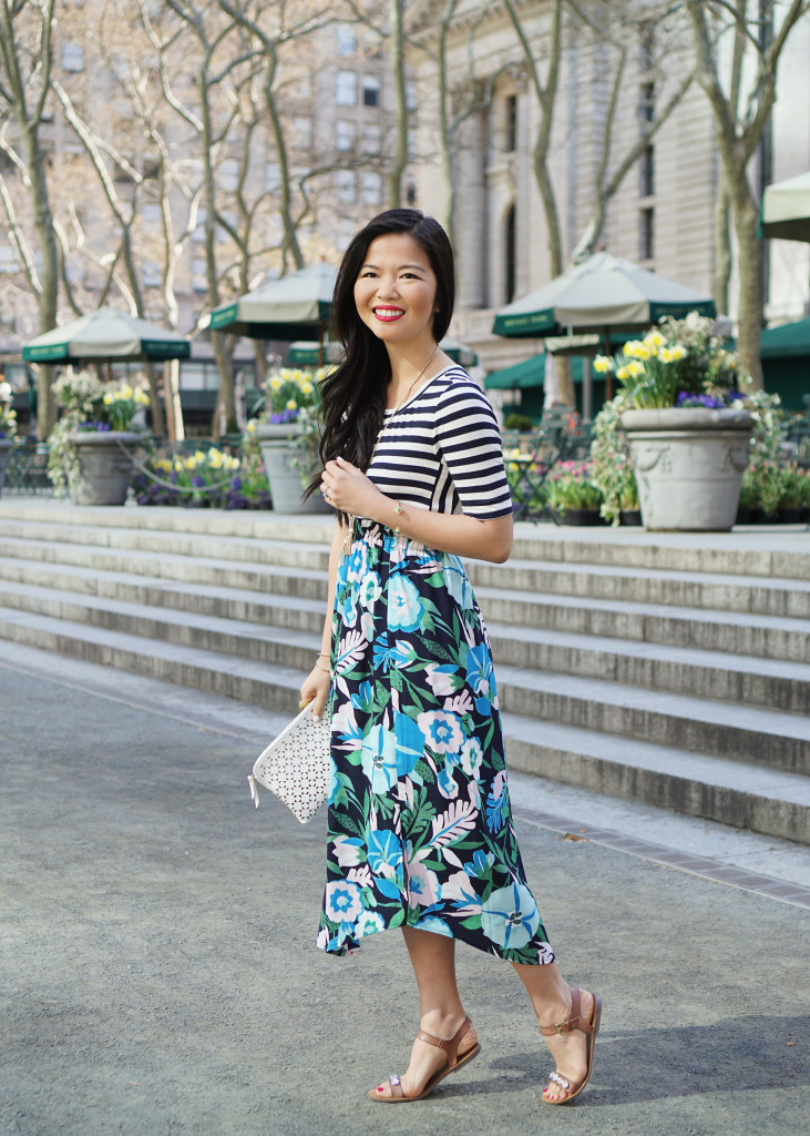 Skirt The Rules / Stripes & Floral Mixed Print Outfit
