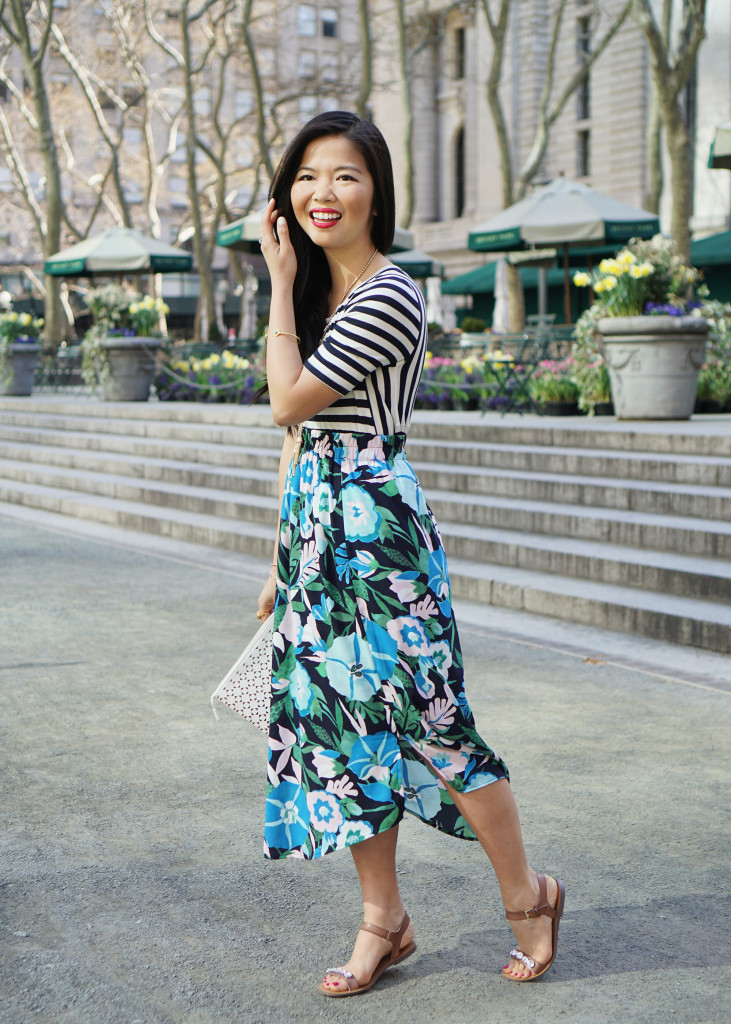 Skirt The Rules / Stripes & Floral Mixed Print Outfit
