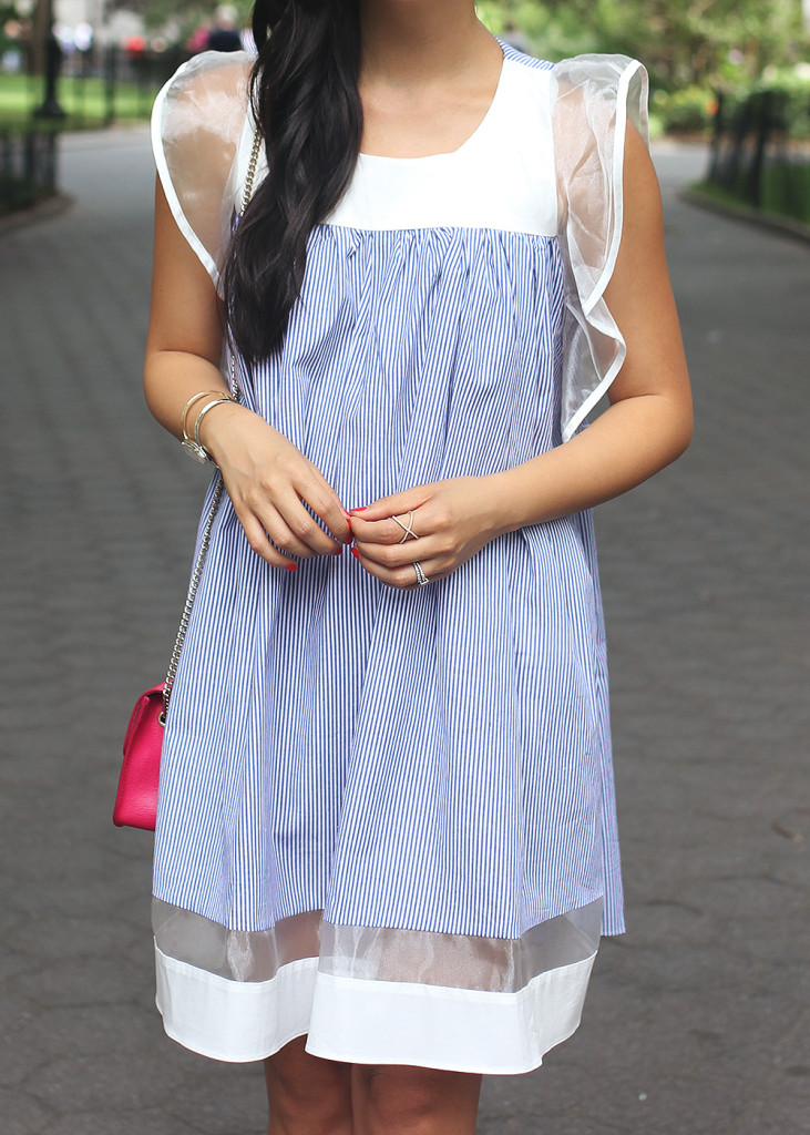Skirt The Rules / Blue & White Striped Baby Doll Dress