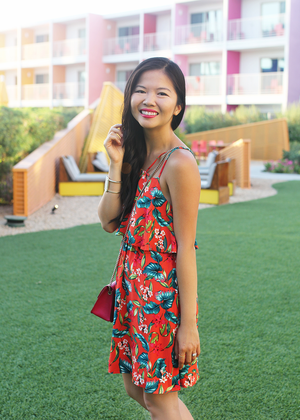 The Perfect Vacation Dress / Red Tropical Floral Print