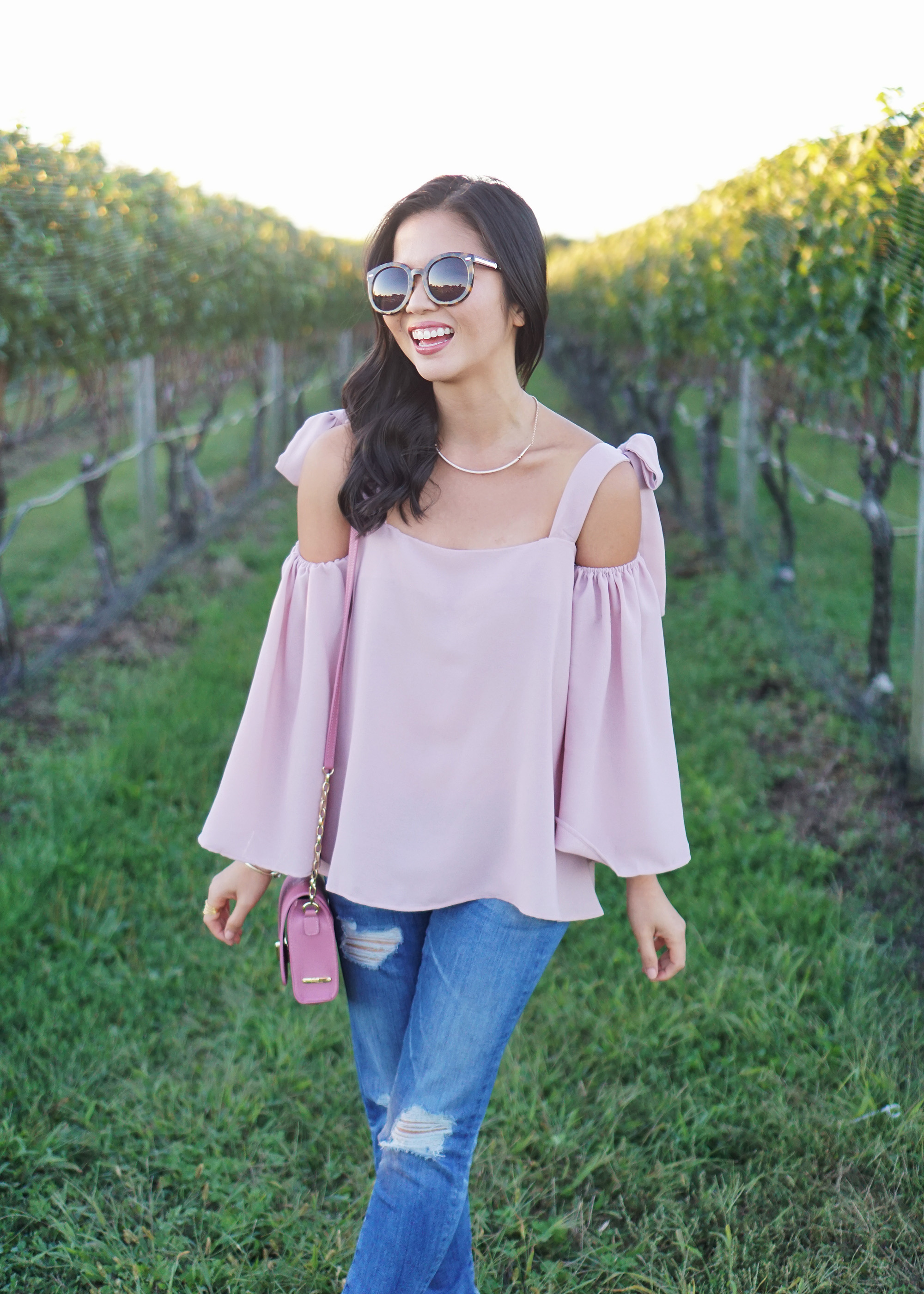 Skirt The Rules / Pink Bell Sleeve Top