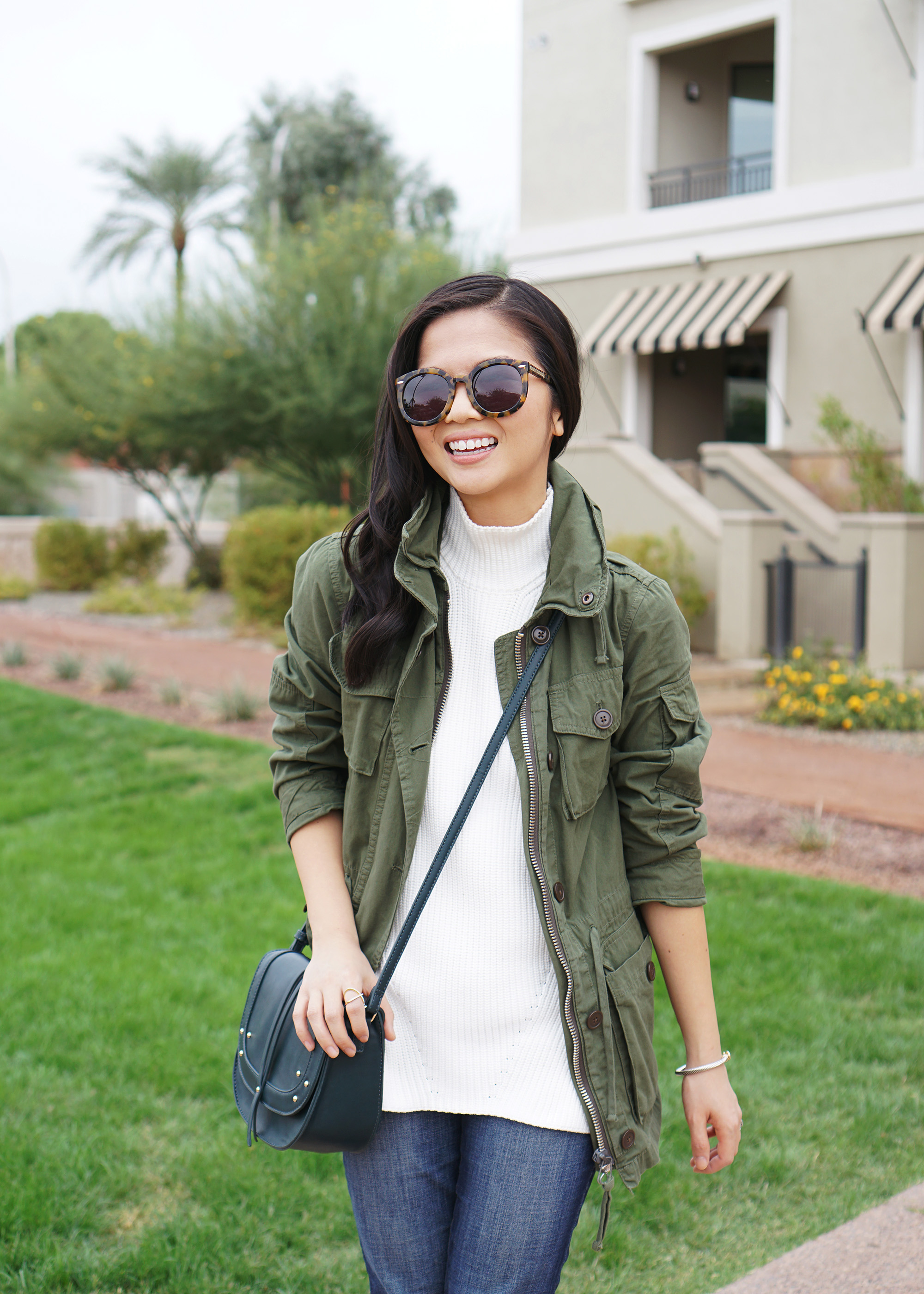 Casual Fall Style / Army Jacket & Skinny Jeans