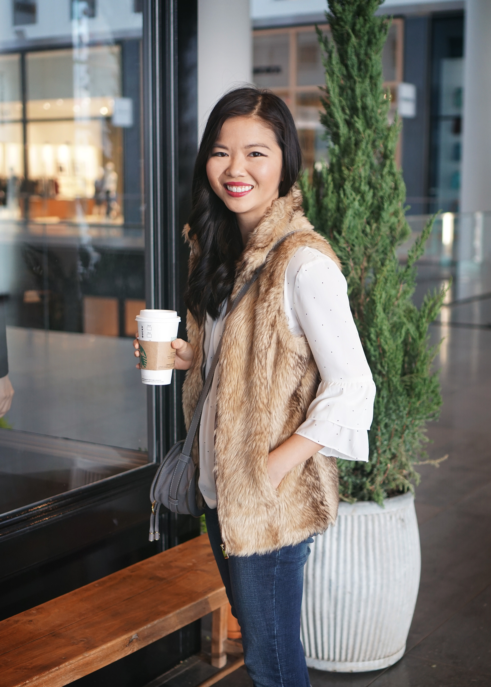 What to Wear with a Faux Fur Vest