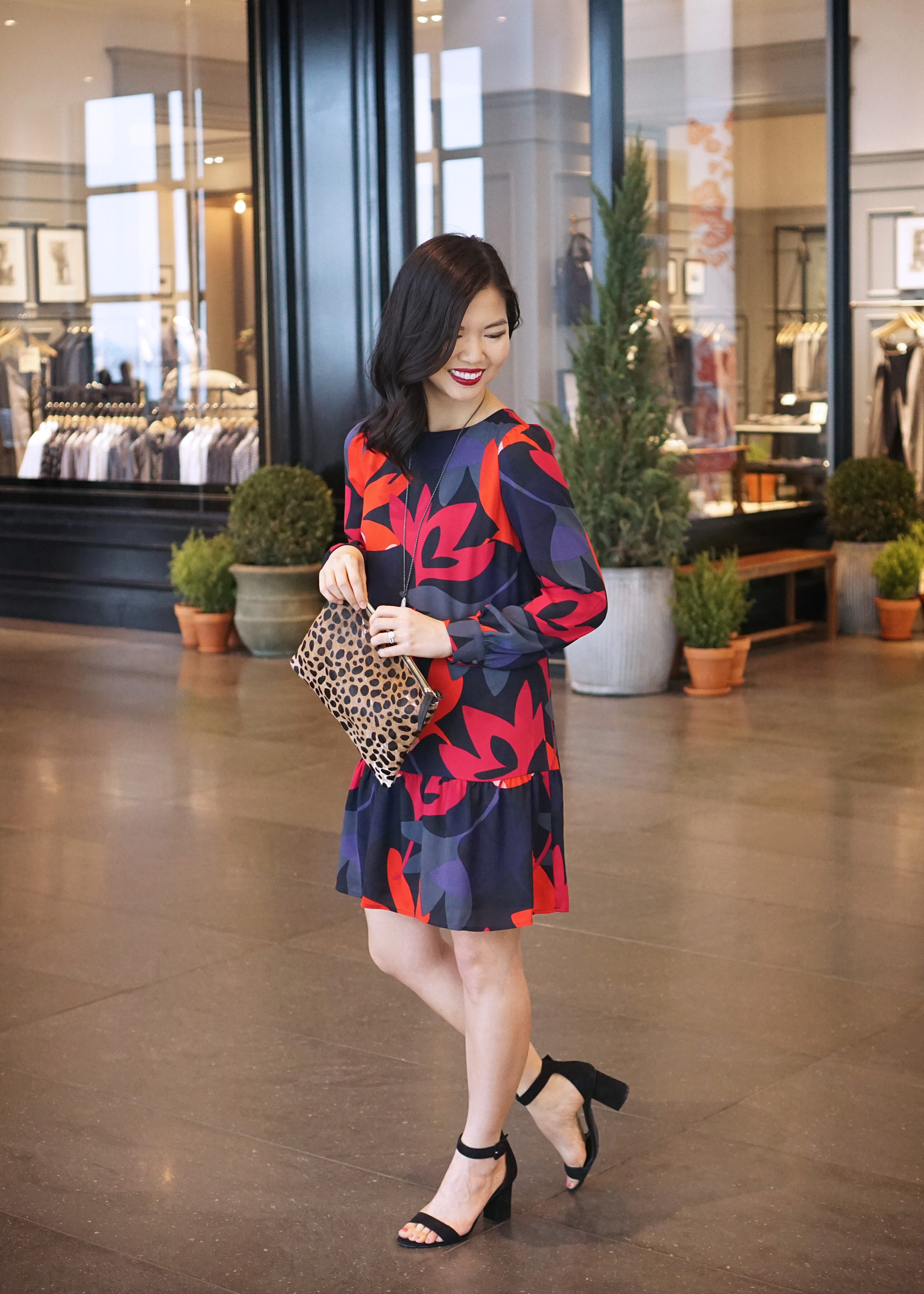 Skirt The Rules / Floral Print Long Sleeve Dress