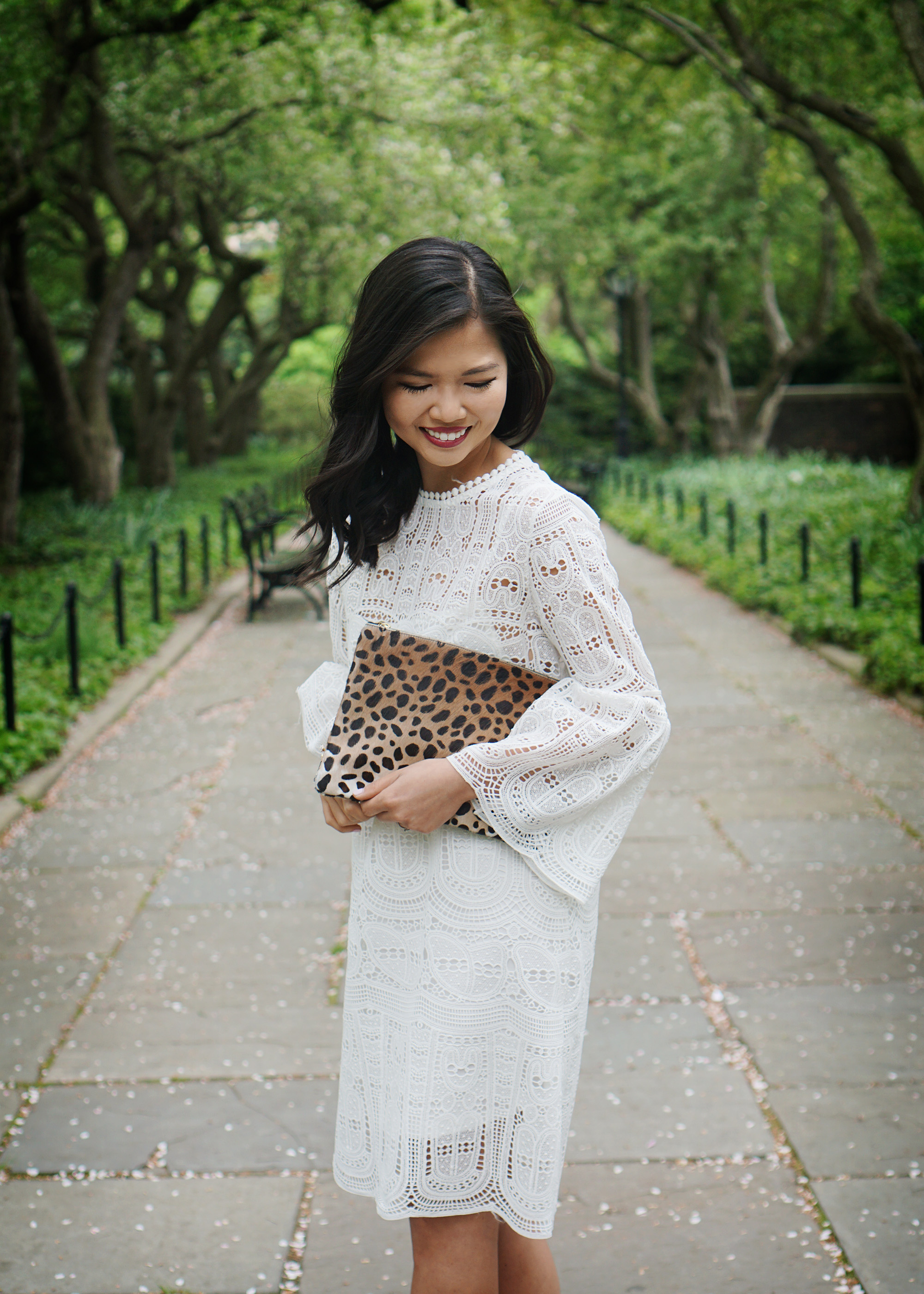 Skirt The Rules / White Lace Dress with Bell Sleeves