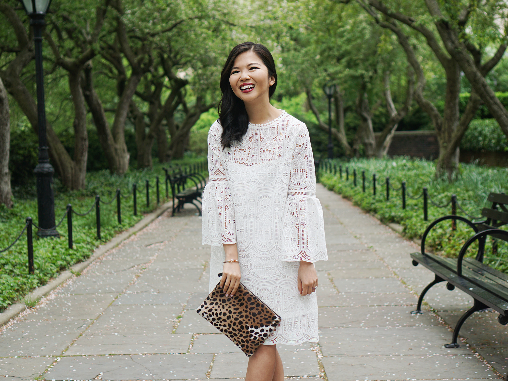 Skirt The Rules / White Lace Dress with Bell Sleeves