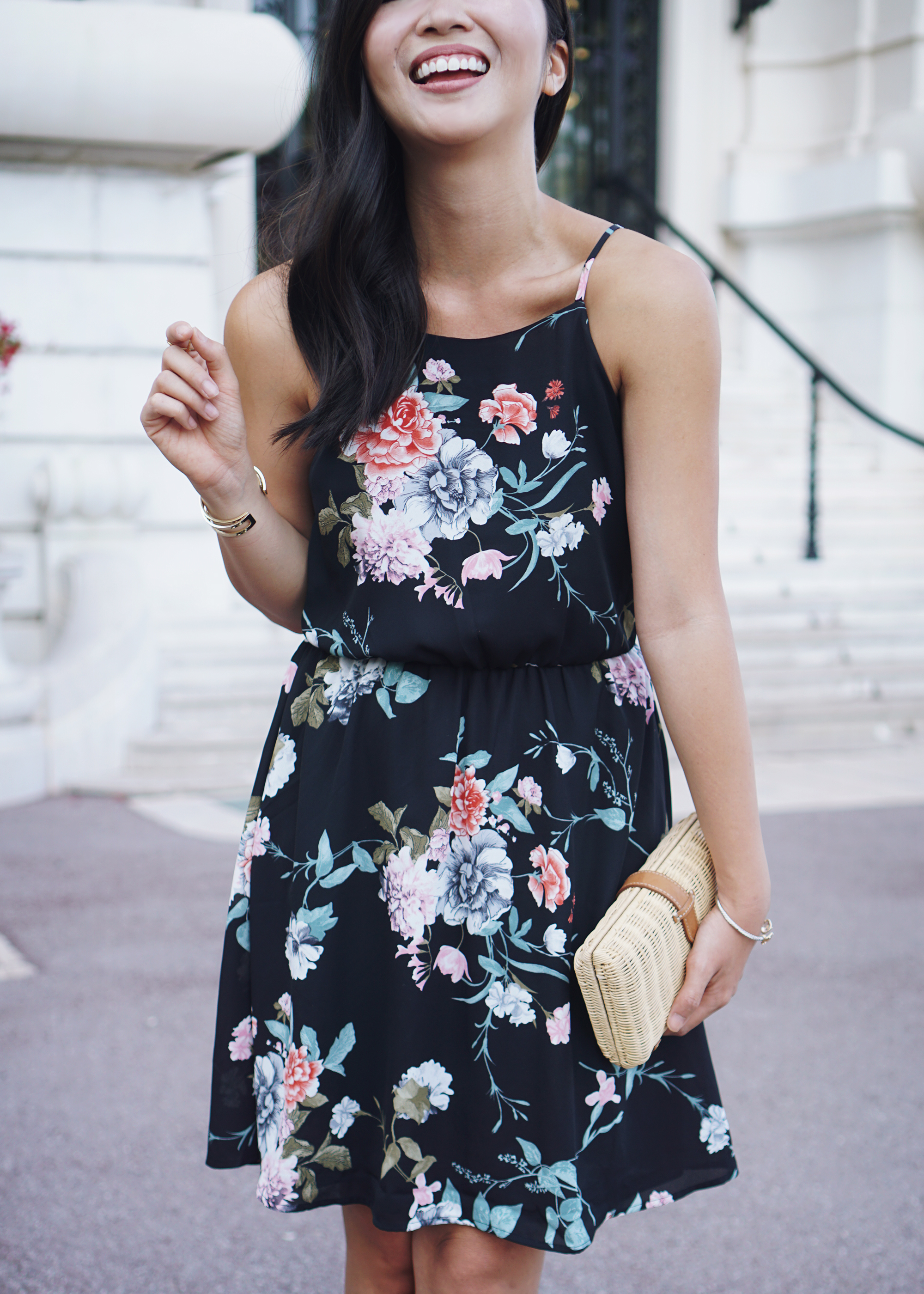 Summer Outfit Inspiration: Black Floral Print Dress