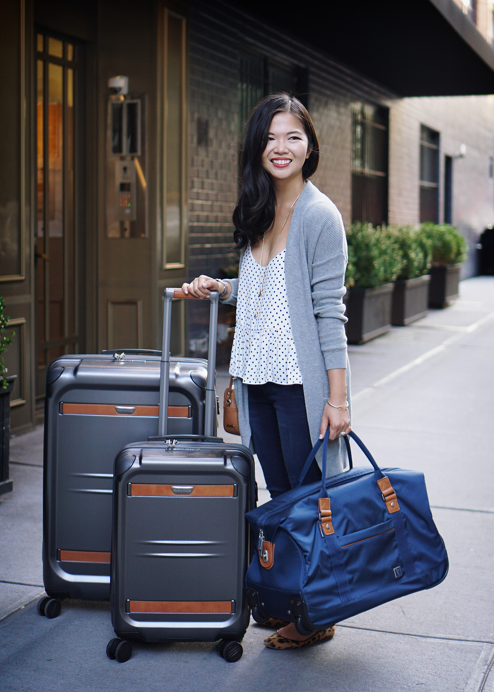 Travel Outfit Inspiration & Affordable Hardcase Luggage