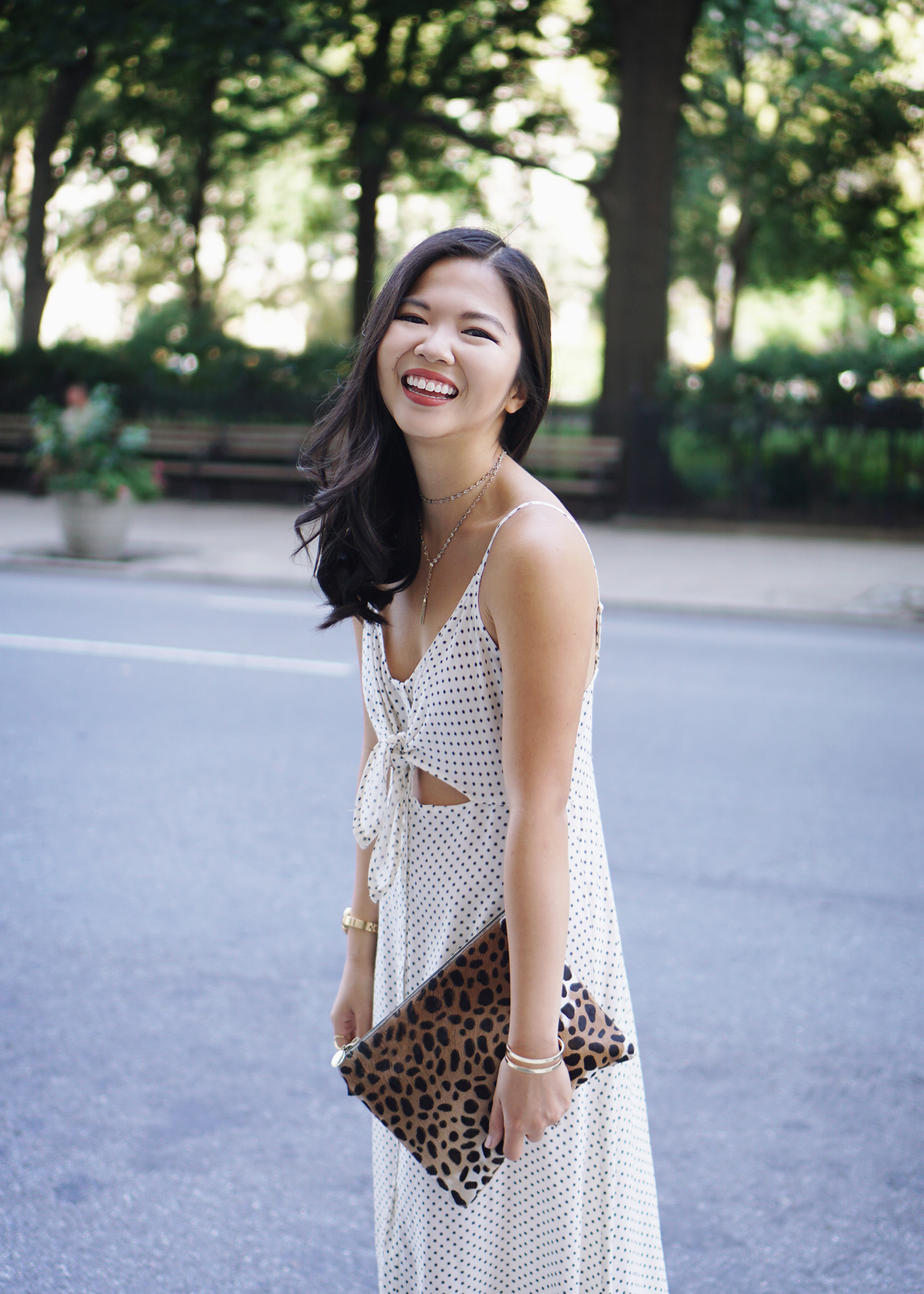 Summer Style Inspiration: Black & White Print Tie Front Slip Dress