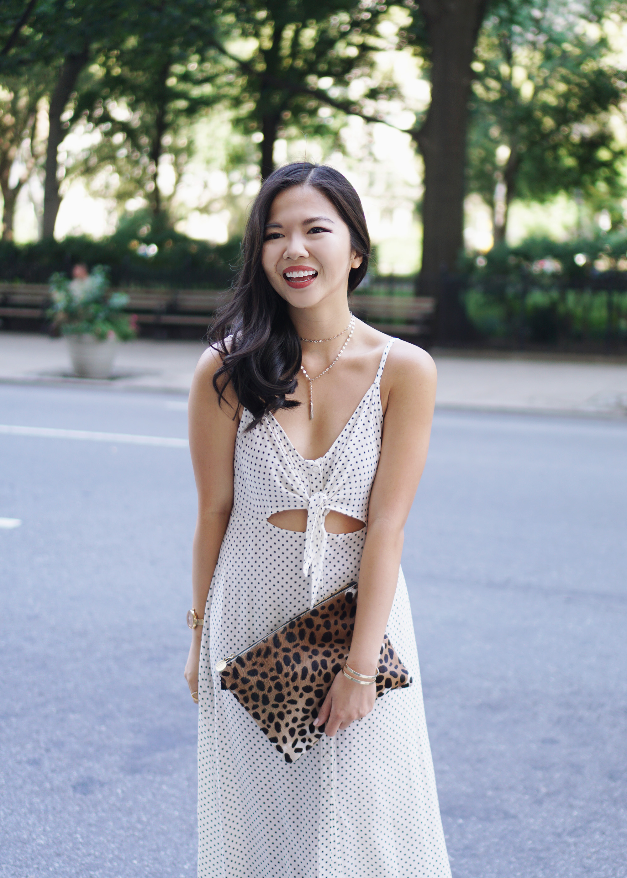 Summer Style Inspiration: Black & White Print Tie Front Slip Dress