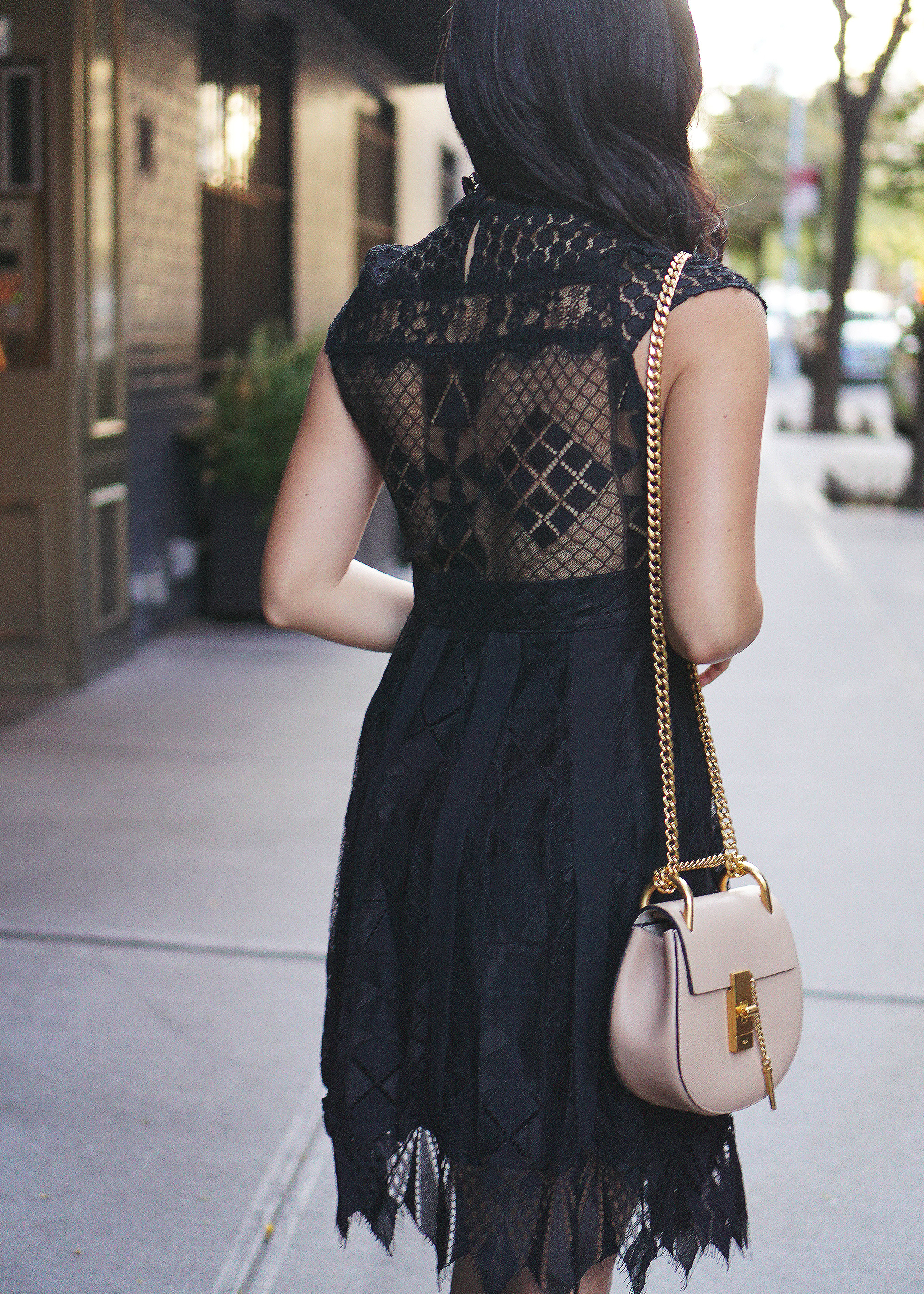 Lace Dress with Open Back
