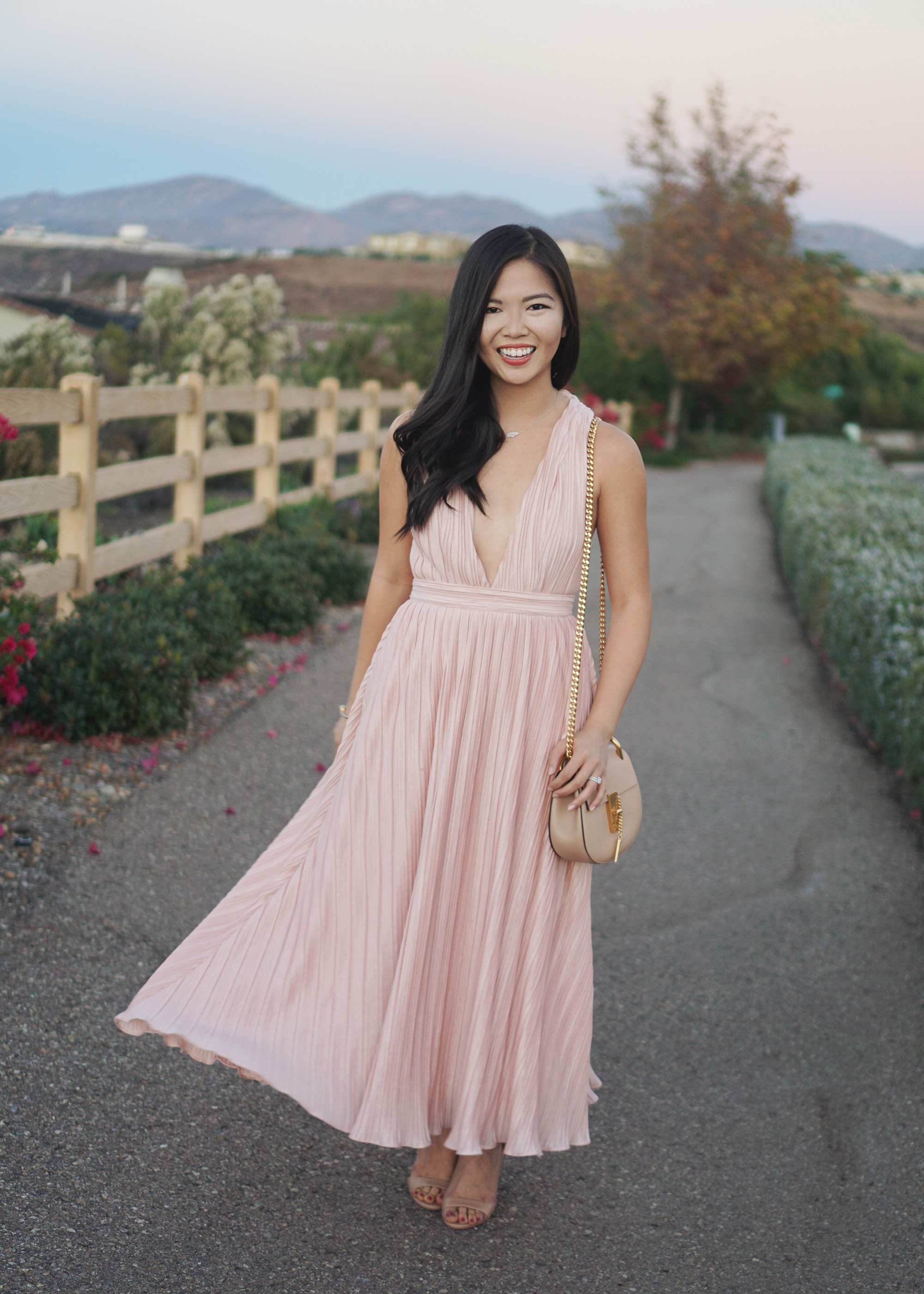Pink Maxi Dress with Pockets