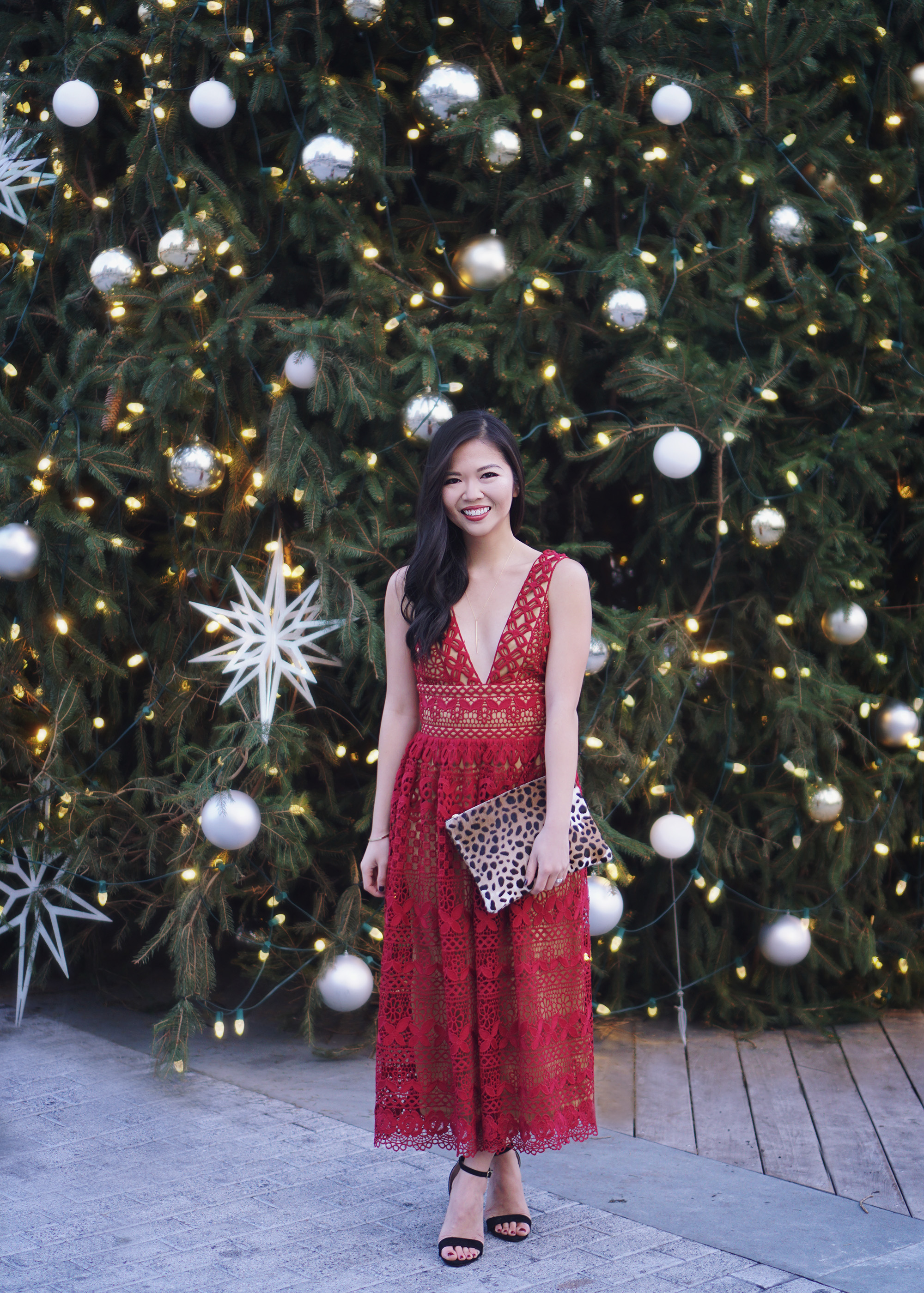 Holiday Party Style: Red Lace Dress