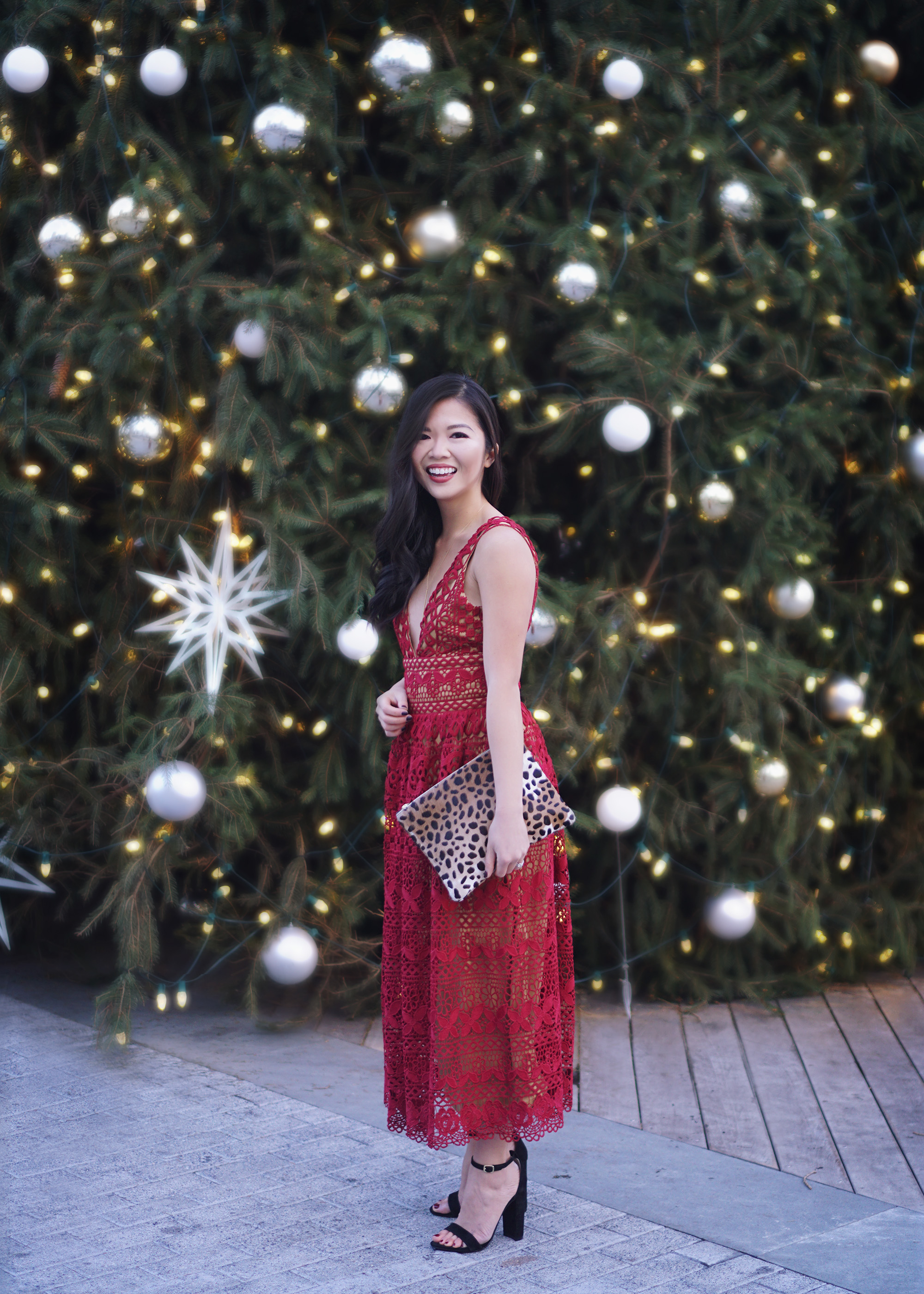 Holiday Party Style: Red Lace Dress