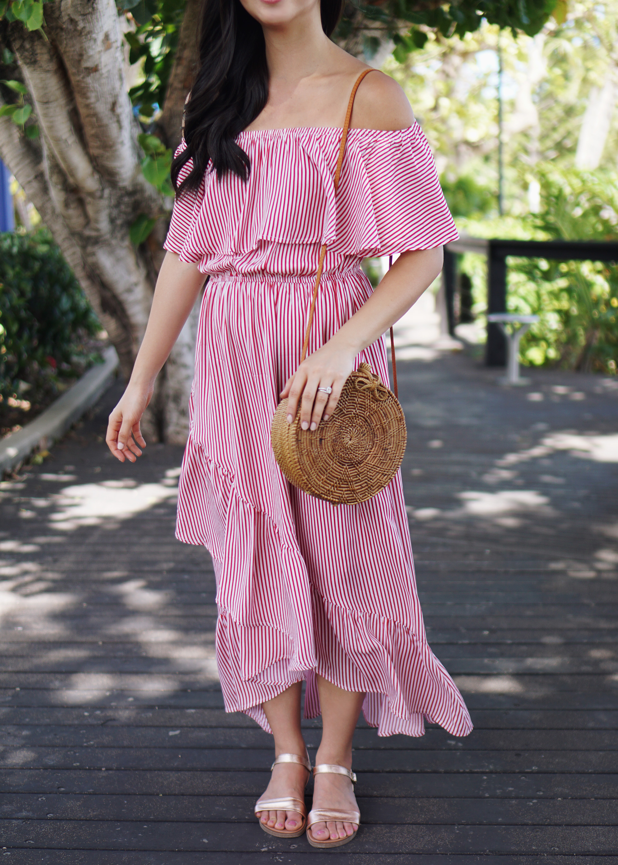 Summer Style / Striped Off the Shoulder Dress