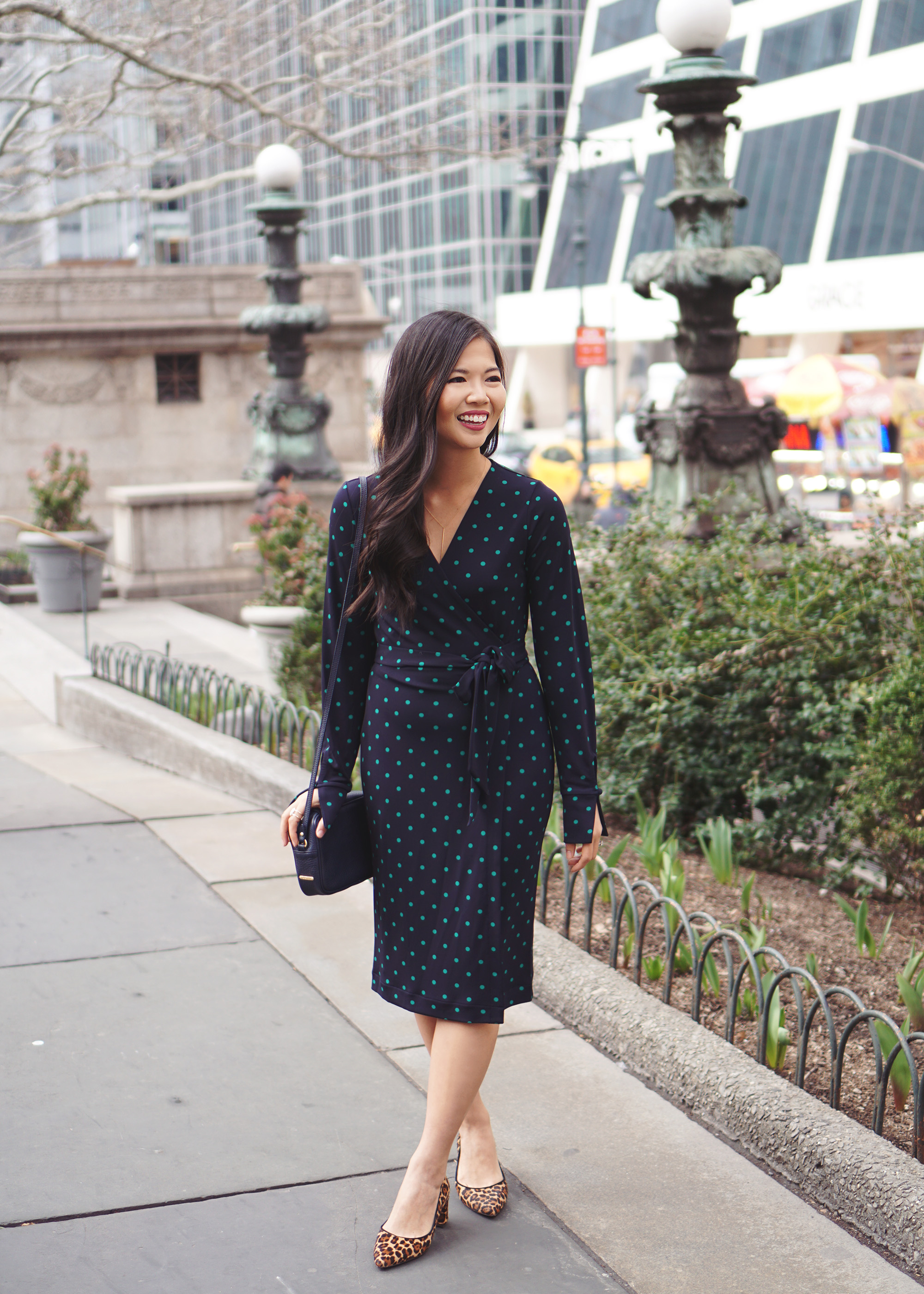 Office Style Inspiration: Polka Dot Wrap Dress