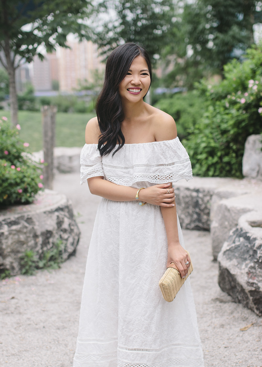Summer Fashion / White Off the Shoulder Maxi Dress