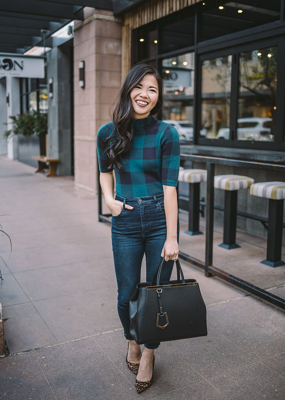 Buffalo Check Top & Skinny Jeans