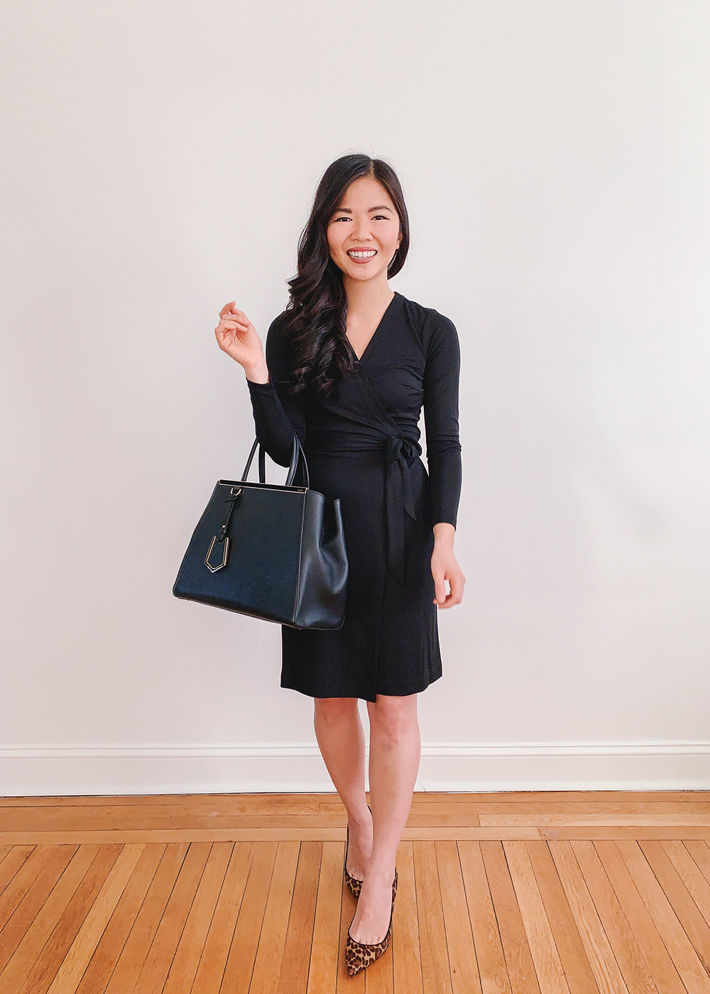 Four Ways to Wear a Black Wrap Dress 