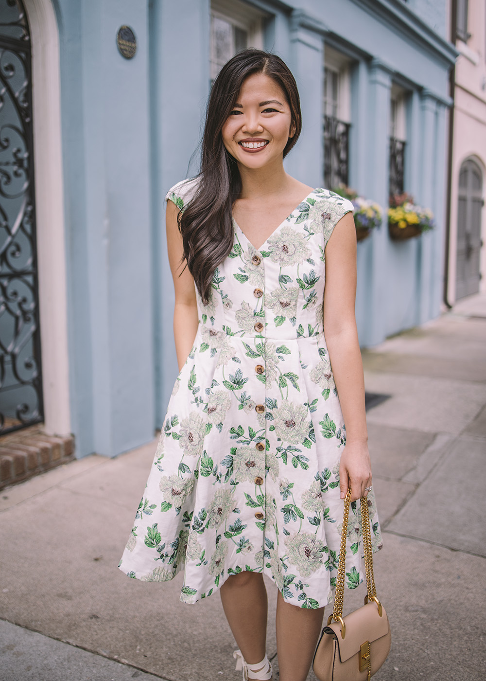 Spring Style / Floral Dress with Pockets