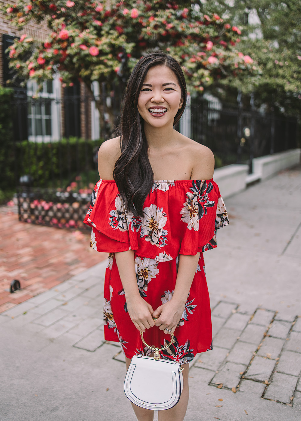 Spring Style / Red Floral Dress
