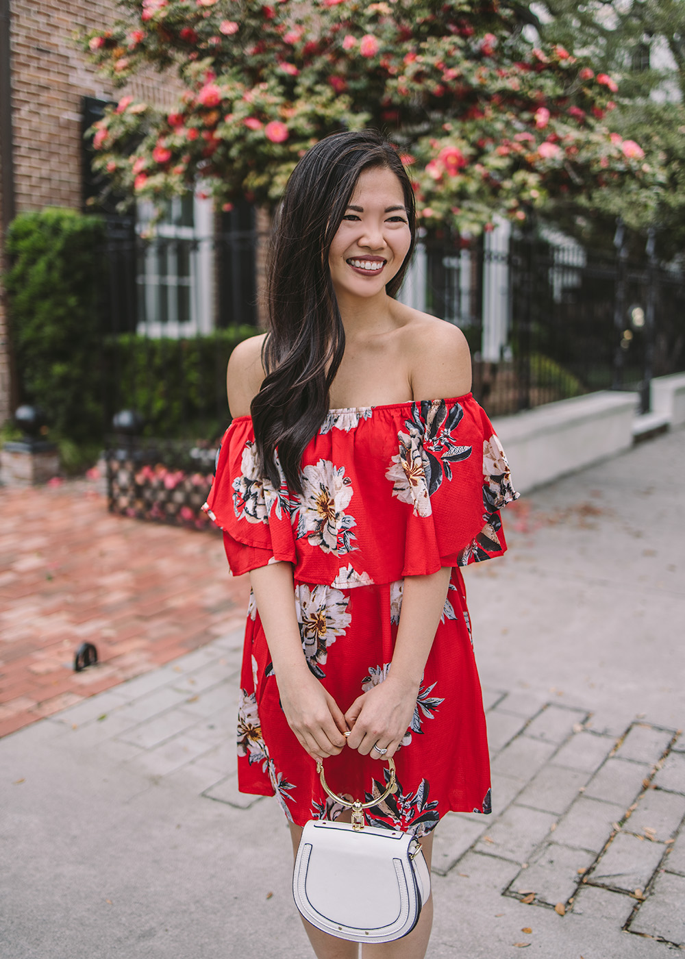 Spring Style / Red Floral Dress