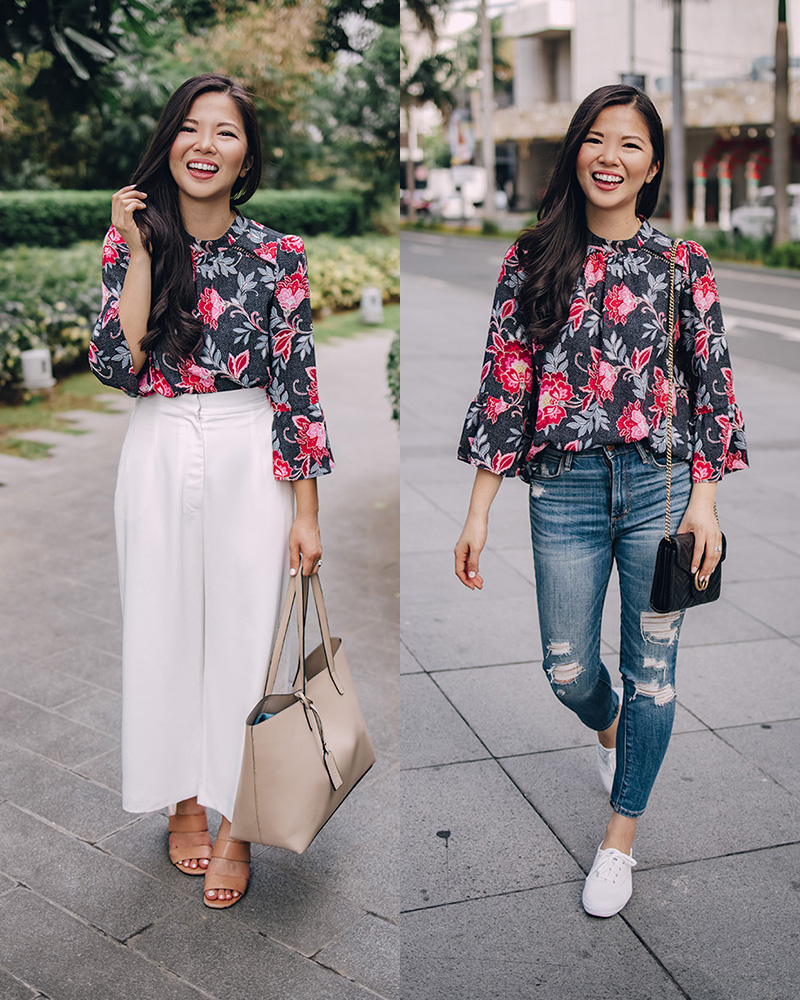 Two Ways to Wear a Floral Blouse – Skirt The Rules