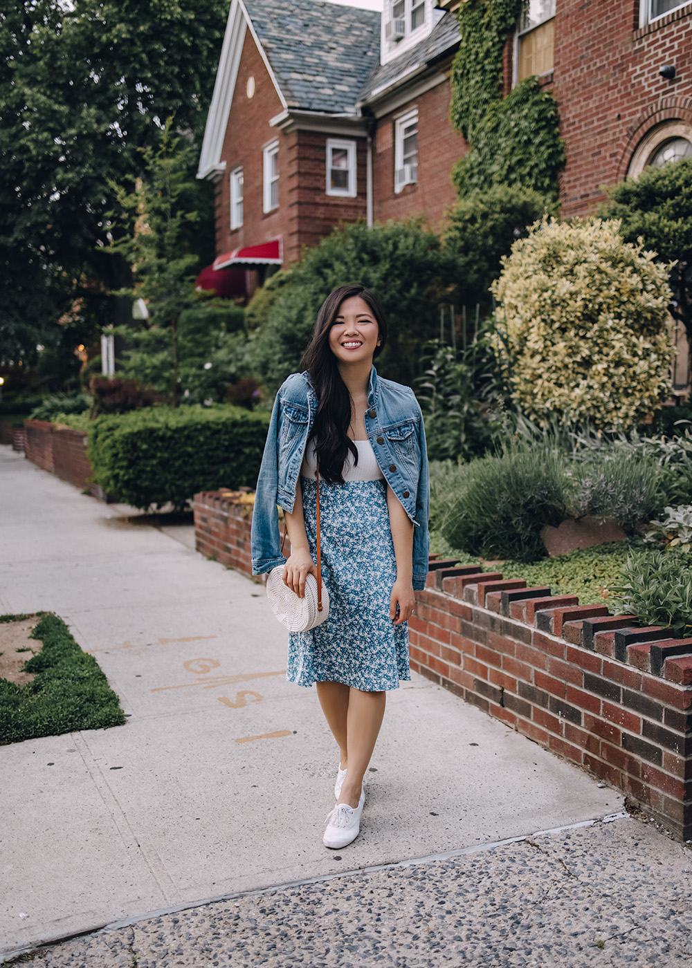 Two Ways to Wear a Blue Floral Midi Skirt – Skirt The Rules