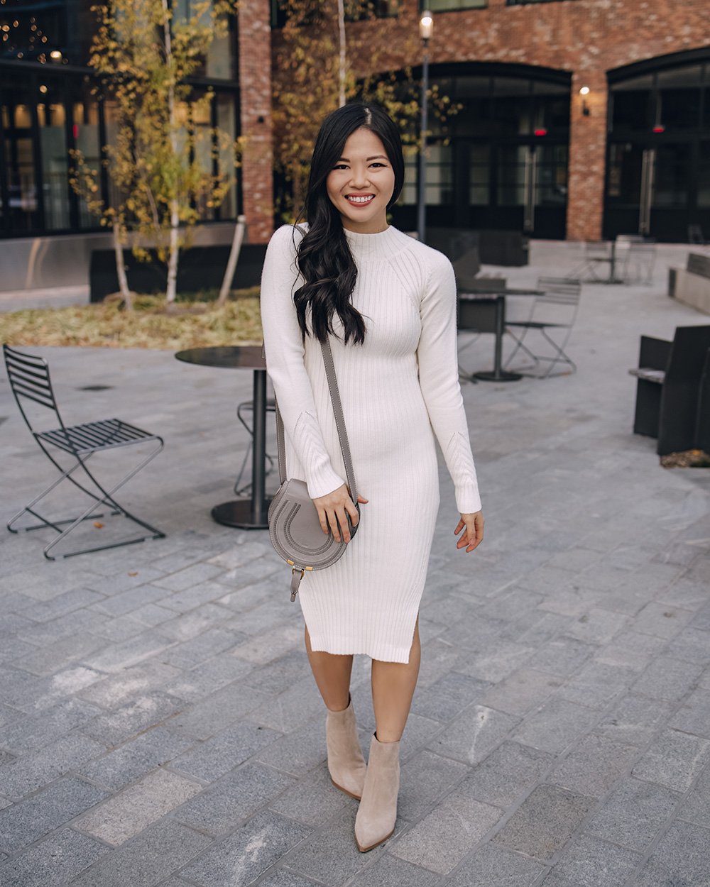 Bumpin' in this Winter White Sweater Dress – Skirt The Rules