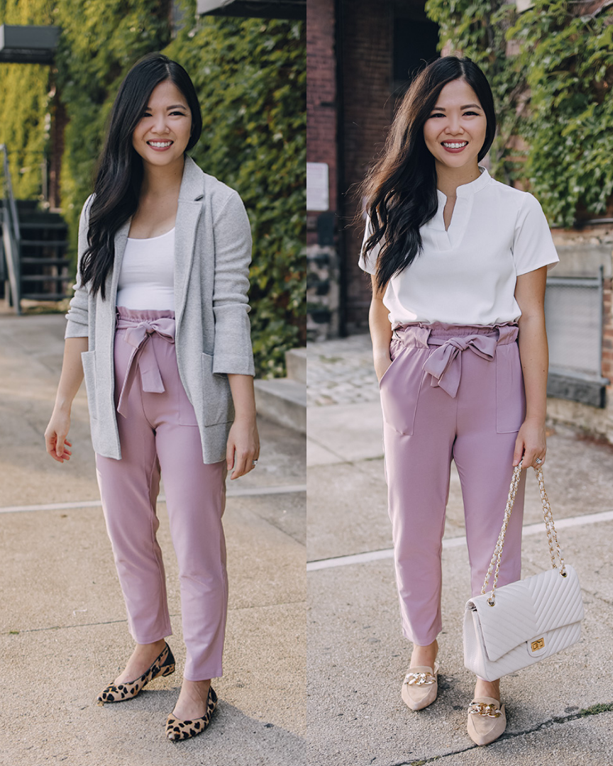 Two Ways to Wear: Lilac Work Pants – Skirt The Rules